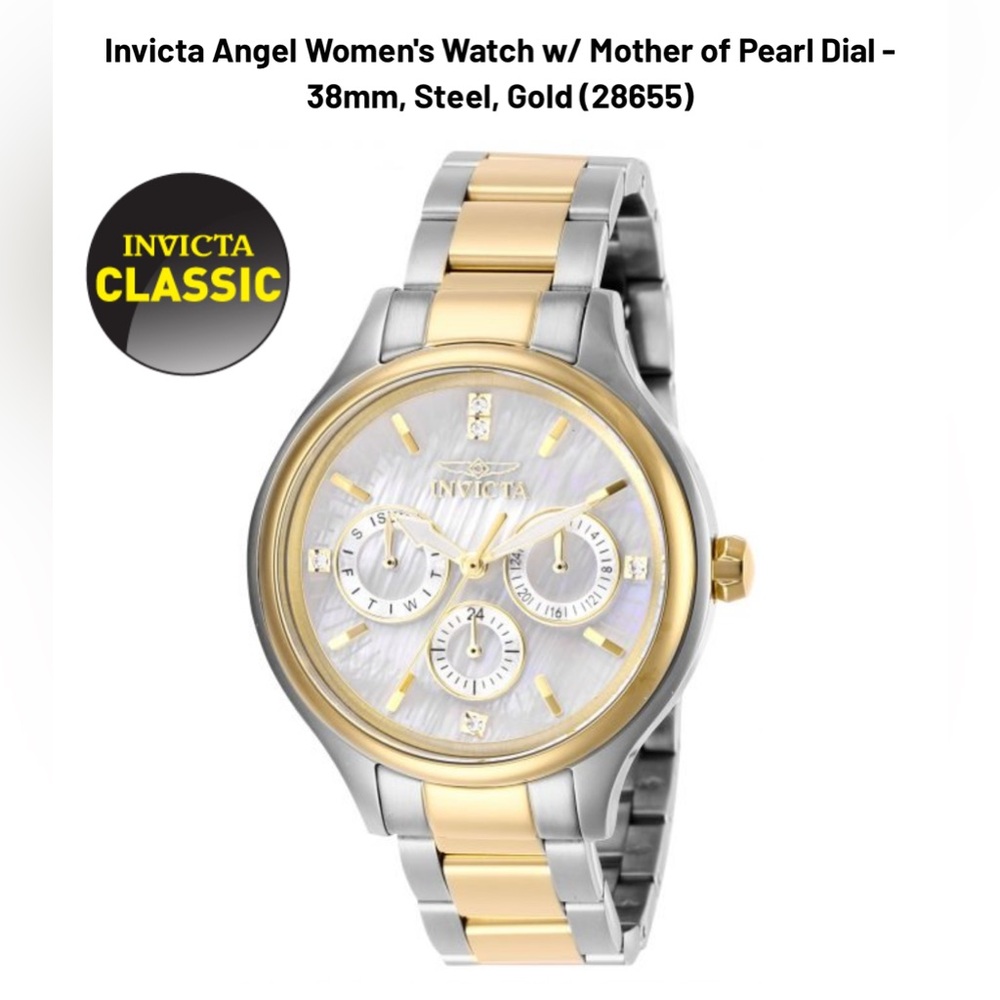 Invicta Gold and Silver Chronograph Watch NIB